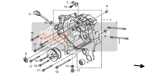 Honda NSC502WH 2013 RIGHT CRANKCASE for a 2013 Honda NSC502WH